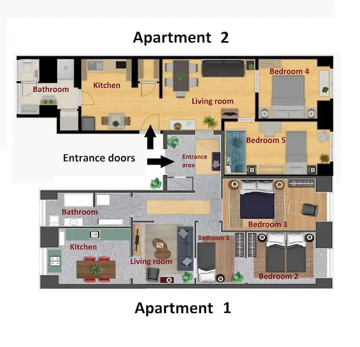 Sj1D+E Heart Of Baixa New A/C Spacious 2 Apts 5Br2Ba Lisboa